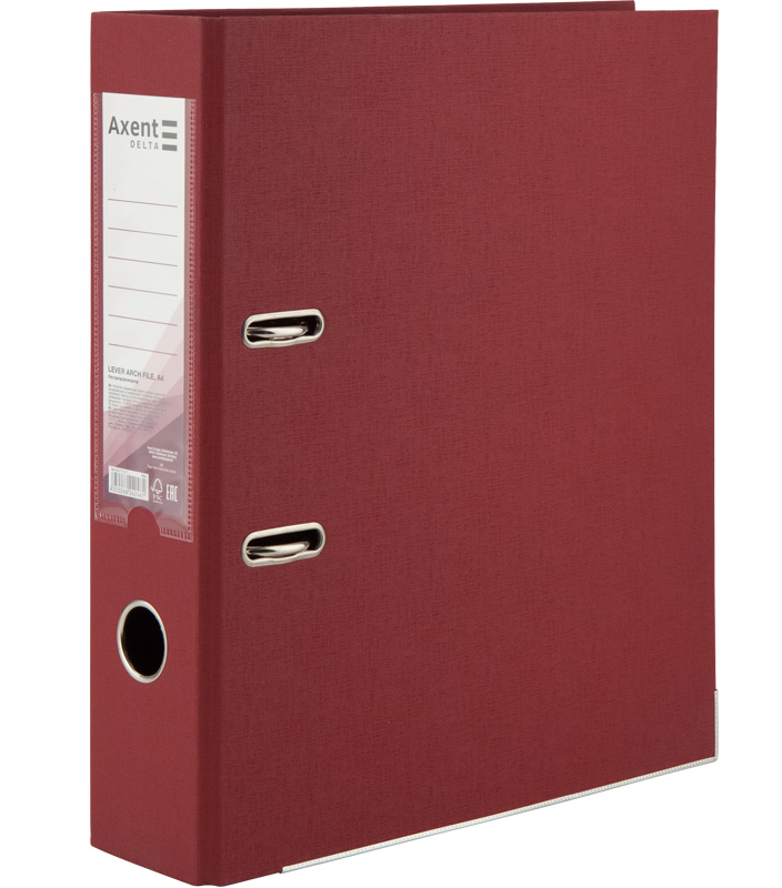 Регистратор 7,5см. А4 (PP) двусторонний, вишнев. Axent Delta - фото 1
