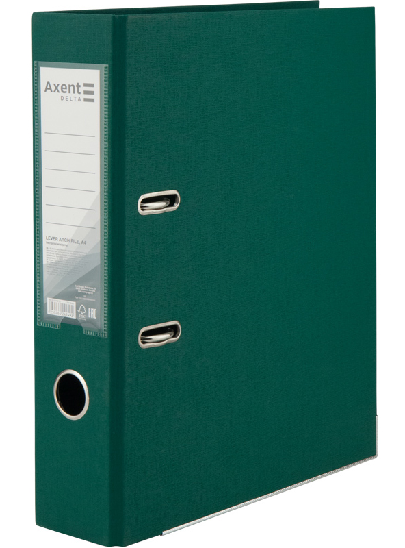 Регистратор 7,5см. А4 (PP) двусторонний, темно-зелен. Axent Delta - фото 1