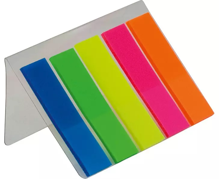 Закладки пластикові 12х45мм., 125шт., 5кольорів по 25 арк., неон BuroMax - фото 2