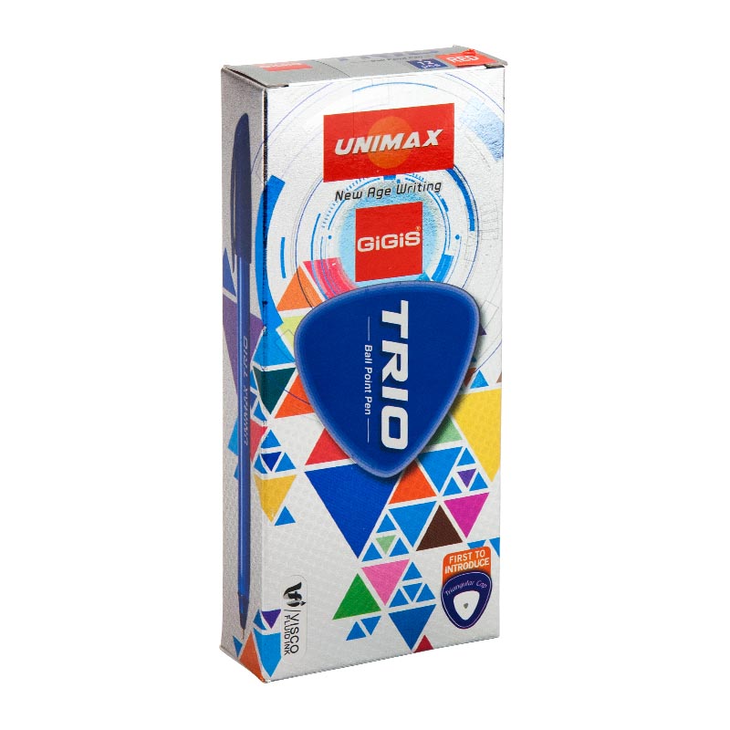 Ручка масляная Trio, 1,0мм., корпус треугольный, стержень красн. Unimax - фото 1