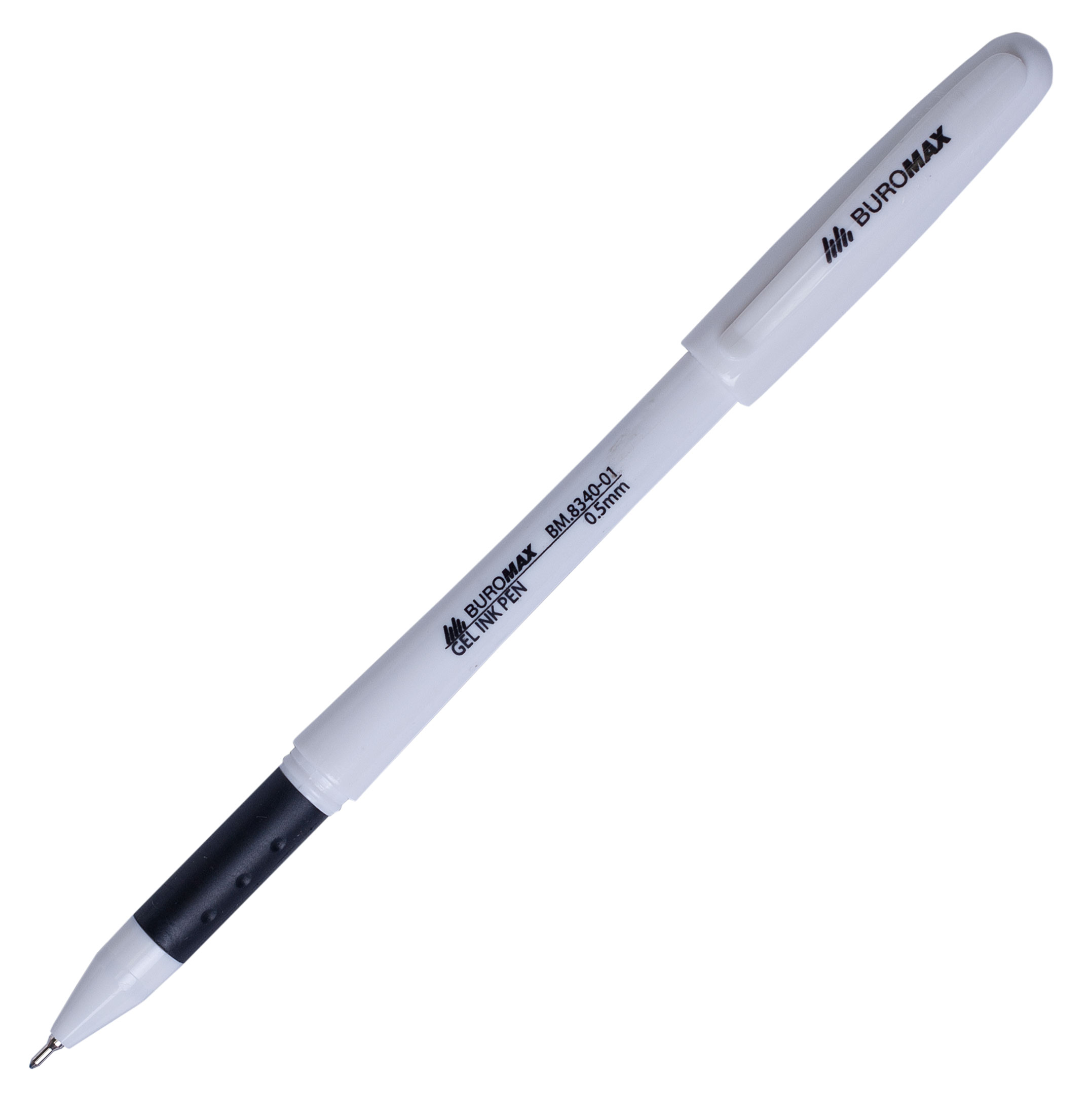 Гельова ручка JOBMAX, корпус біл., ст. чорн. BuroMax - фото 3