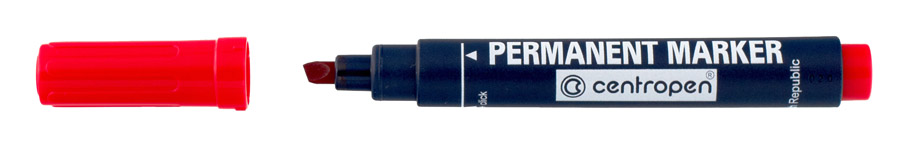 Маркер перманентний, клиноподібний накінечник, 1-4,6мм., 8576, червон. Centropen - фото 3
