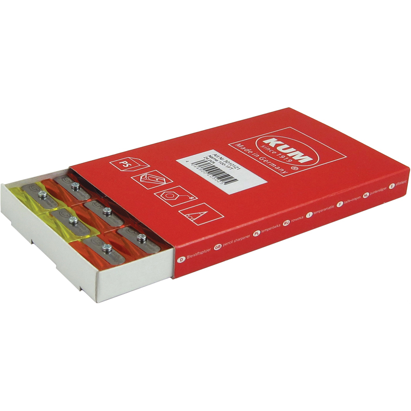 Точилка пластиковая прямоугольная 100-1 FT, с выемками для пальцев, ассорт. KUM - фото 1