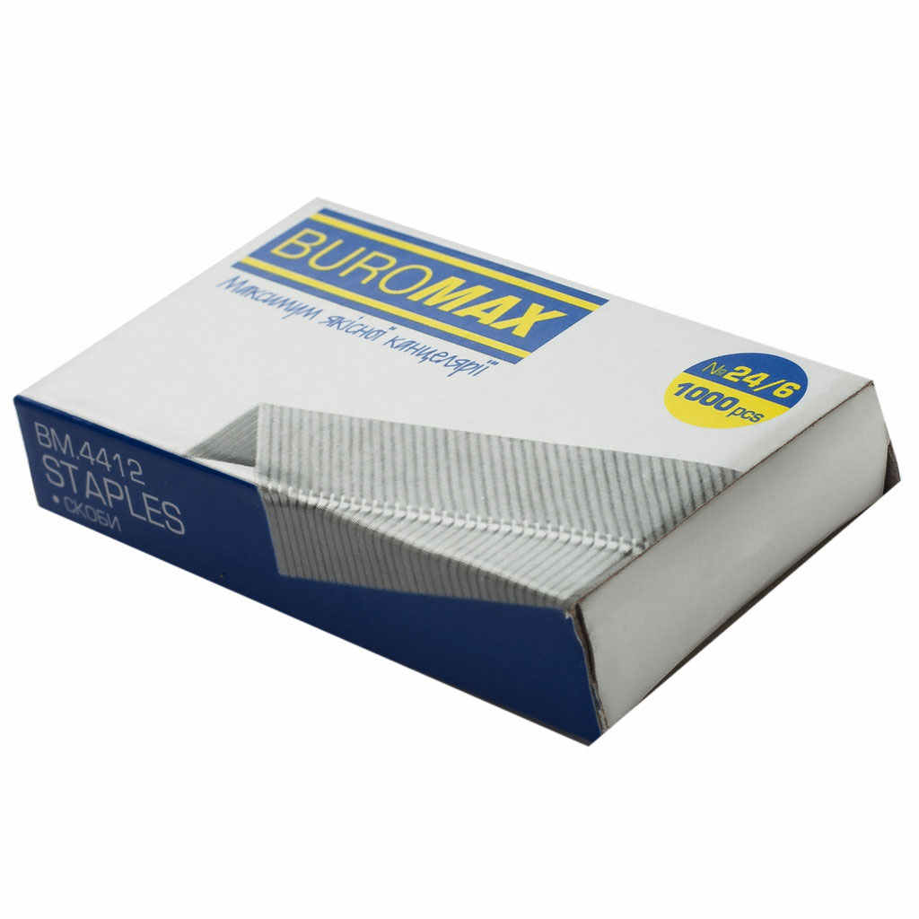 Скобы для степлера 24/6 Люкс 1000шт./уп. BuroMax - фото 2