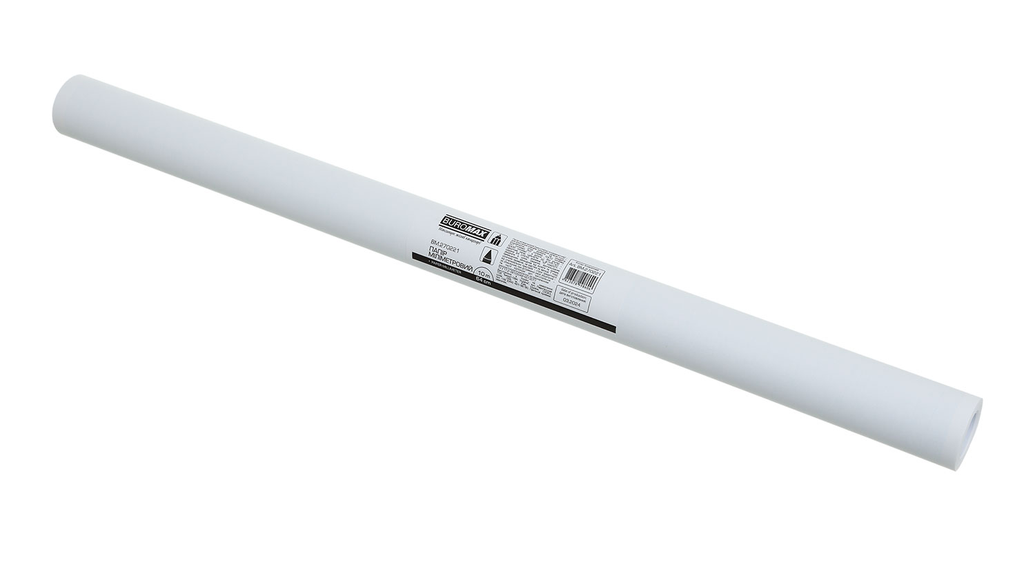 Бумага миллиметровая, масштабно-координатная чертежная 640мм.*10м., 70г/м2., без втулки, голуб. BuroMax - фото 3