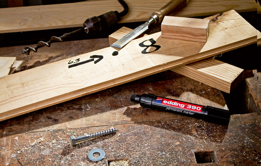 Маркер перманентный, клиновидное острие 4-12мм., Гигант 390, черн. Edding - фото 4