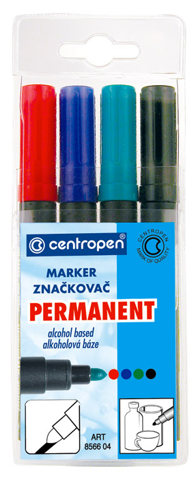 Маркер перманентный круглое острие 2,5мм., 8566, син. Centropen - фото 2