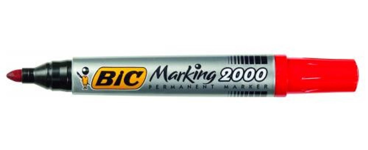 Маркер перманентный 2000, круглое острие 2,5мм., красн. Bic - фото 4