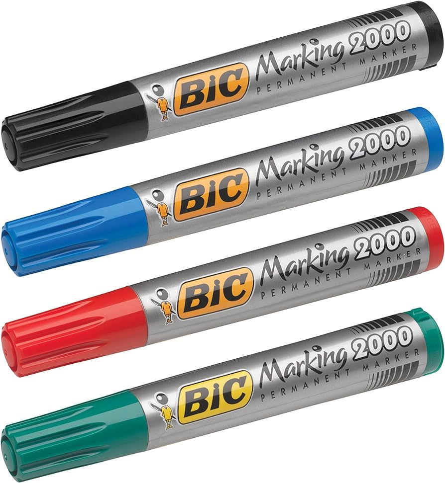 Маркер перманентный 2000,  круглое острие 2,5мм., син. Bic - фото 3