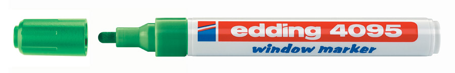 Маркер для окон 4095, круглое острие 2-3мм., зелен. Edding - фото 4
