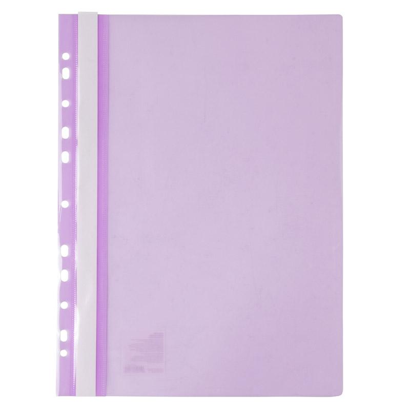 Скоросшиватель с прозрачным верхом и перфорацией, А4, сиренев. Axent - фото 2