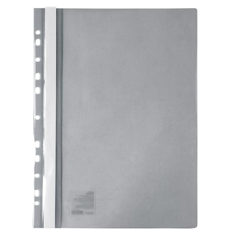 Скоросшиватель с прозрачным верхом и перфорацией, А4, сер. Axent - фото 2