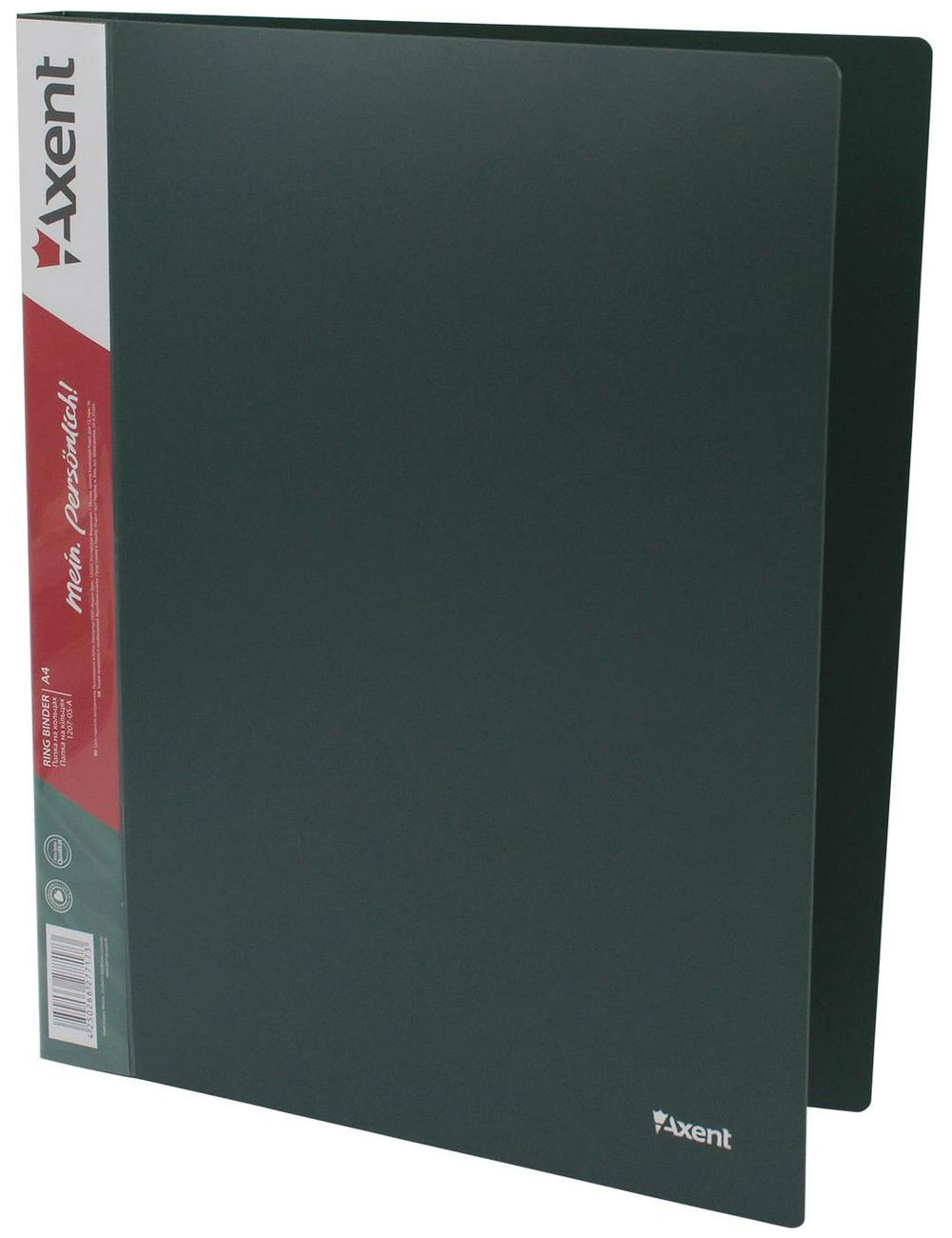 Папка А4, 2 кільця, 25мм., пластик, внутрішня кишеня, зелен. Axent - фото 2