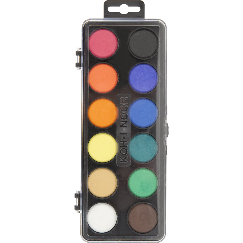 Фарба акварельна сухі 12кол., чорна упаковка, без пензля Koh-i-noor - фото 1