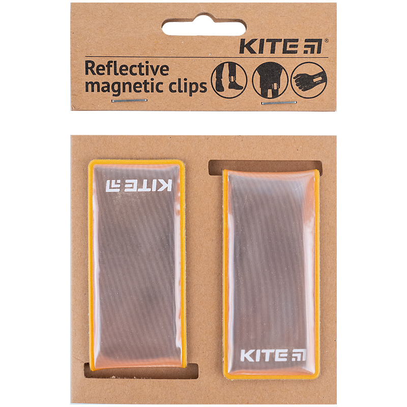 Набір магнітних кліпс світловідбиваючих, персикові Kite - фото 1
