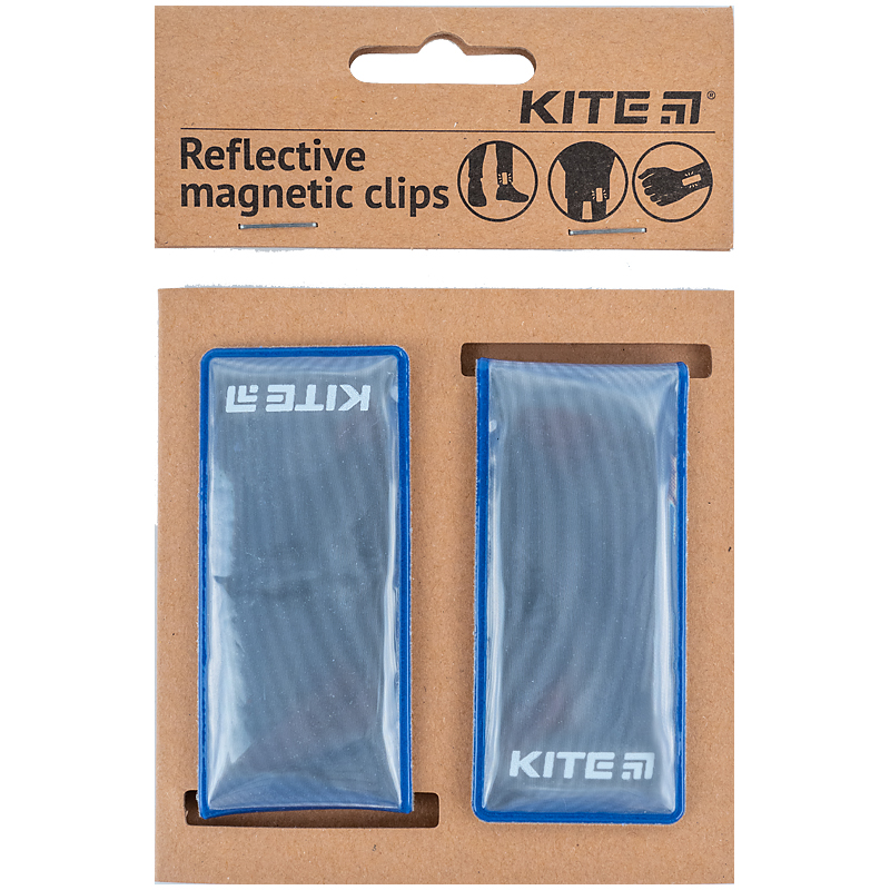 Набір магнітних кліпс світловідбиваючих, синій індіго Kite - фото 1