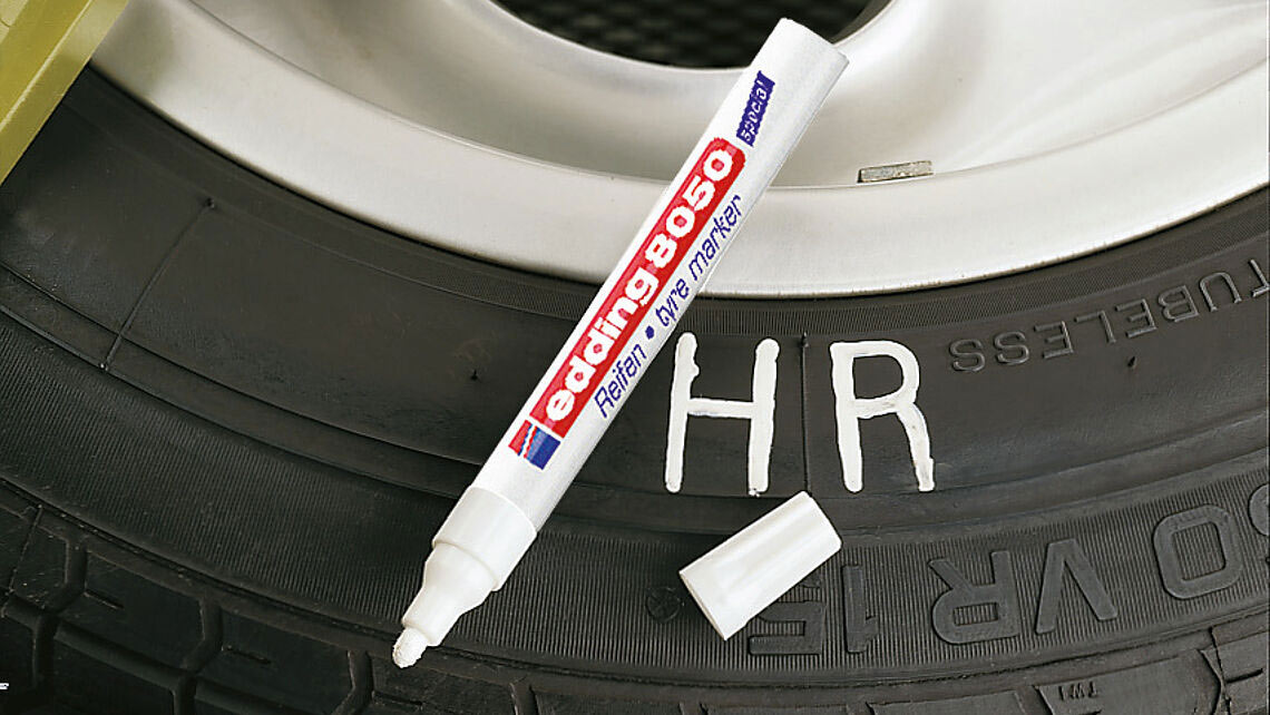 Маркер для шин 8050, круглий накінечник 2-4мм., біл. Edding - фото 2