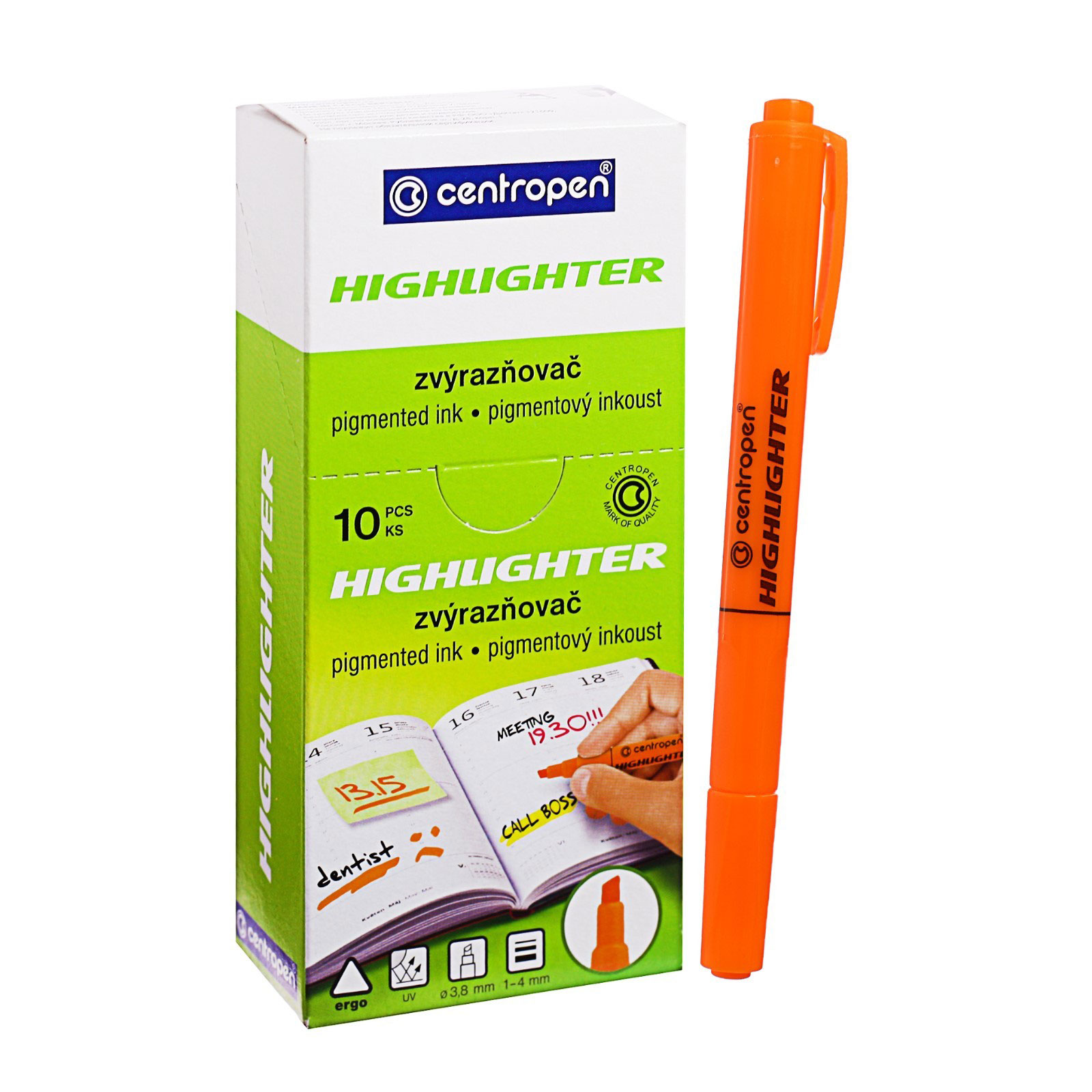 Маркер текстовий Fax 8722, 1-4мм., помаранч. Centropen - фото 3