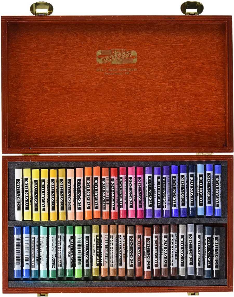 Пастель сухая 48 цветов, TOISON D'OR 8596, в деревянном футляре Koh-i-noor - фото 3