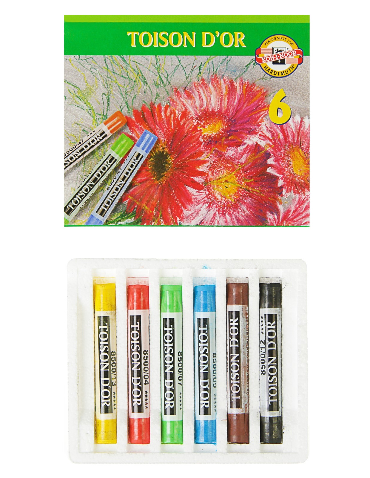 Пастель суха 6 кольорів, TOISON D'OR 8511 Koh-i-noor - фото 2