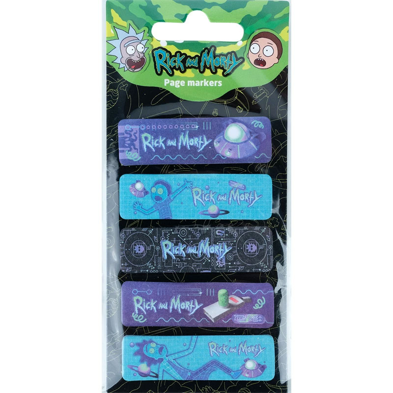 Закладки бумажные с рисунком Rick and Morty, 5х15х50мм.,100 шт/уп. Kite - фото 1