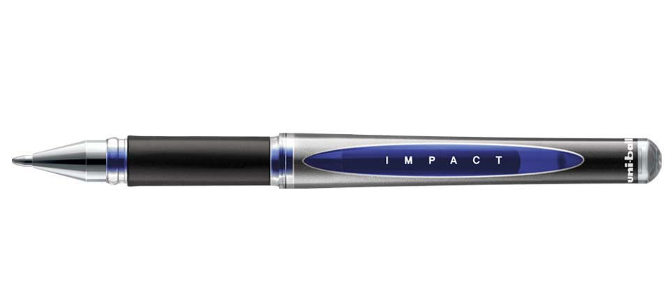 Гелевая ручка Uni-ball Gel Impact 1,0мм., корпус серо-черн., стержень син. Uni - фото 7