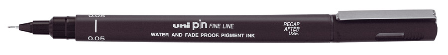 Линер Pin fine line, 0,05мм., корпус черн., стержень черн. Uni - фото 5