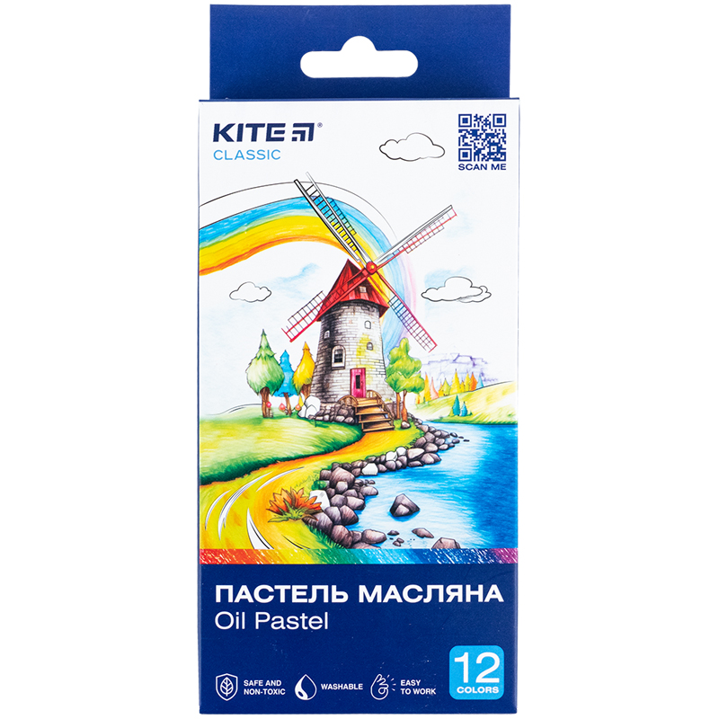 Пастель масляная 12 цветов Kite Classic K-071 Kite - фото 1