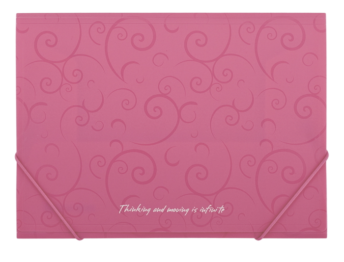 Папка на гумках Barocco А4, пластик, рожев. BuroMax - фото 2