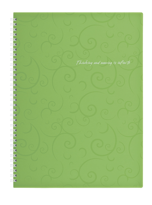 Зошит на спіралі А4, 80арк., клітинка, Barocco, пластикова обкладинка, салат. BuroMax - фото 1