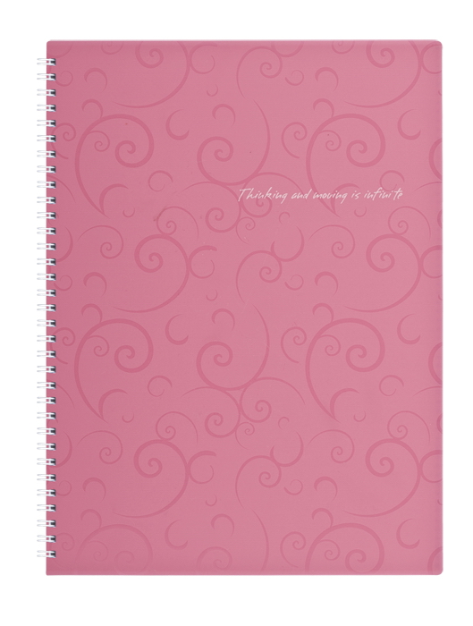 Тетрадь на спирали А4, 80л., клетка, Barocco, пластик. обложка, розов. BuroMax - фото 2