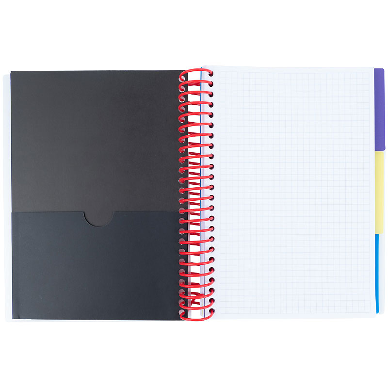 Тетрадь на спирали А5, 120л., с 3 разделителями, клетка, красн. Axent - фото 2