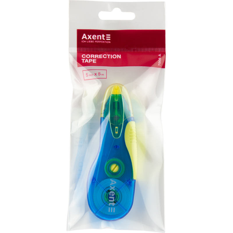 Корректор ленточный 5 мм*5м, сине-желтая Axent - фото 1