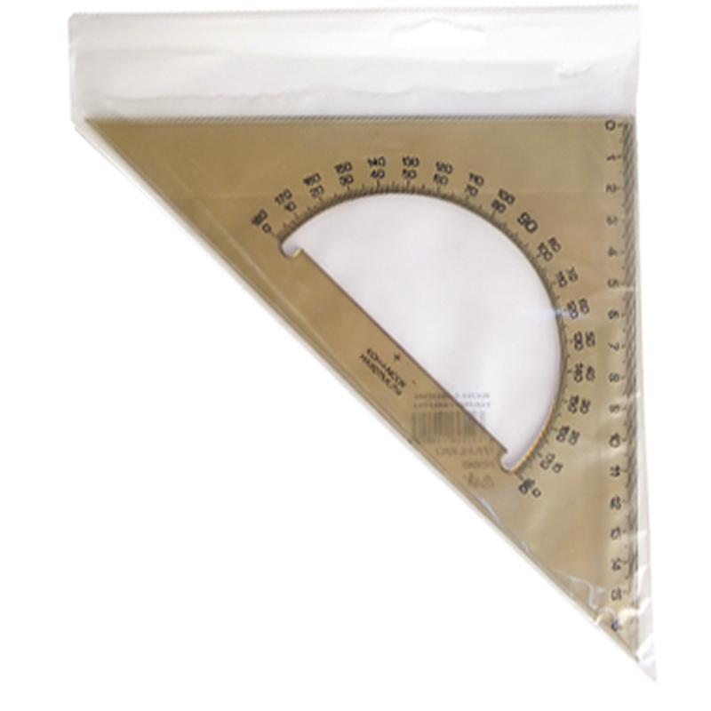 Треугольник 45/177, с транспортиром, бесцветный Koh-i-noor - фото 1