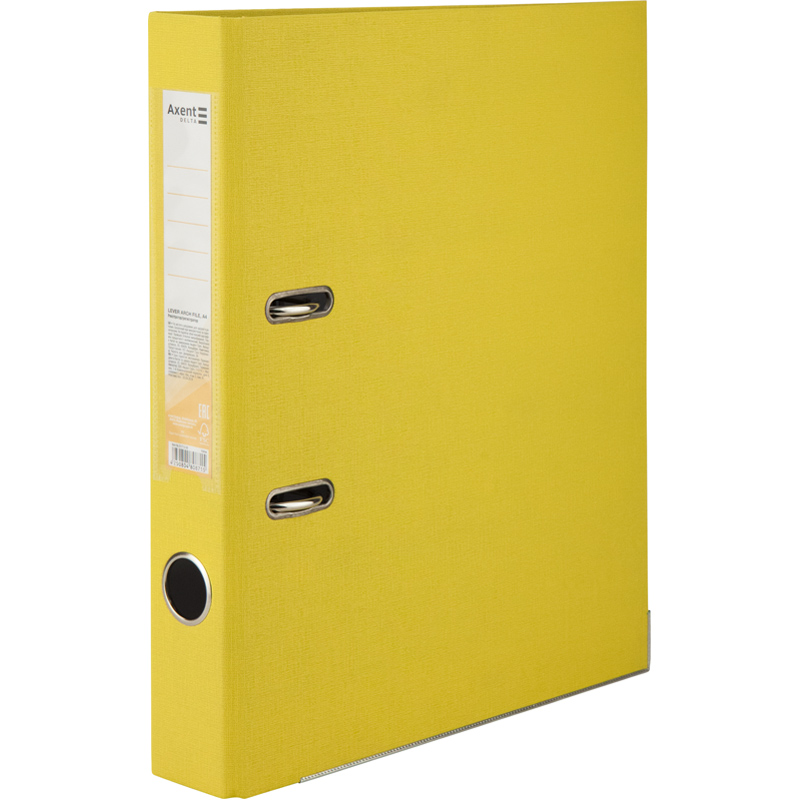 Реєстратор 5см. А4 (PP), односторонній, жовт. Axent Delta - фото 2