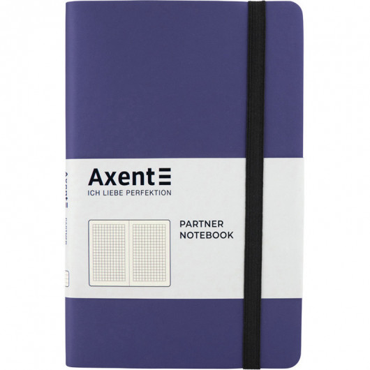 Книга записная Partner Soft, 125*195, 96 л, кл, темно-син. Axent - фото 1
