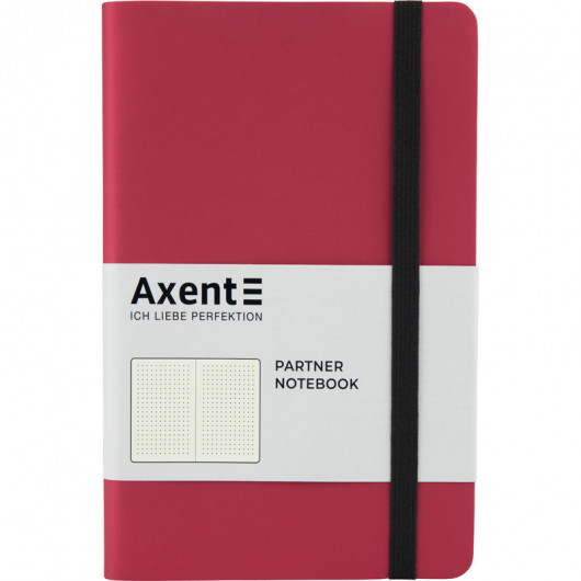 Книга записная Partner Soft, 125*195, 96 л, точ., красная Axent - фото 1