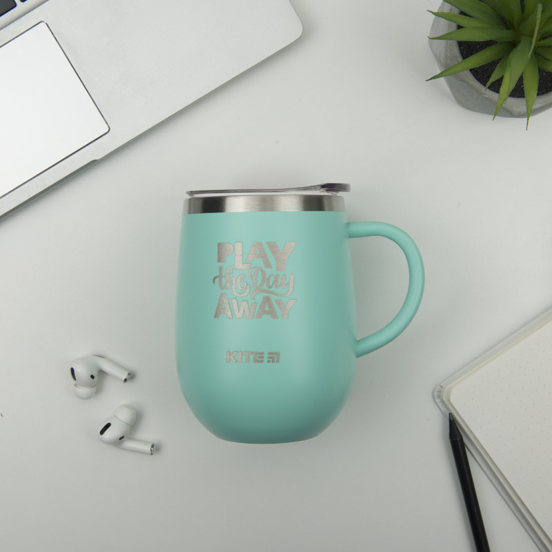 Термокружка 360 мл, бірюзова Play all day away Kite - фото 4