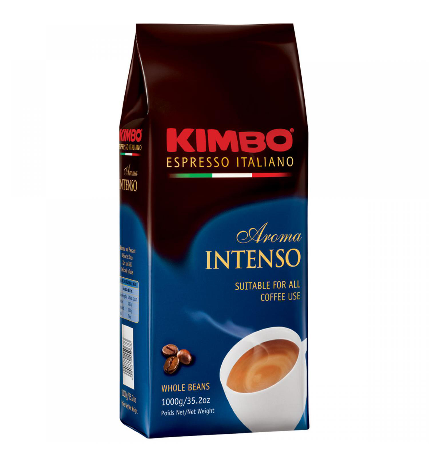 Кава в зернах Aroma Intenso, арабіка/робуста, 1000г. (8002200109080) KIMBO - фото 1