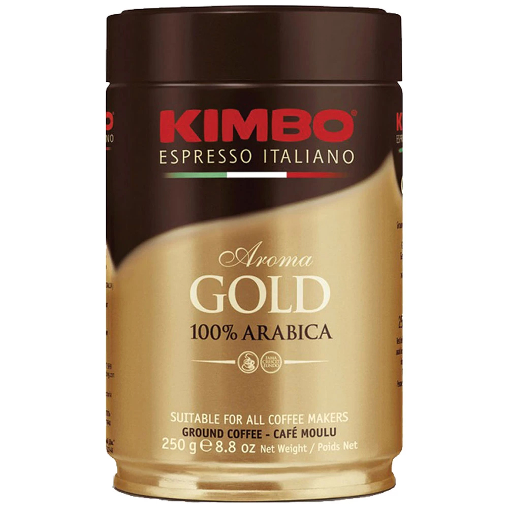 Кофе молотый Aroma Gold, 100% арабика, 250г., жестяная банка (8002200102128) KIMBO - фото 1