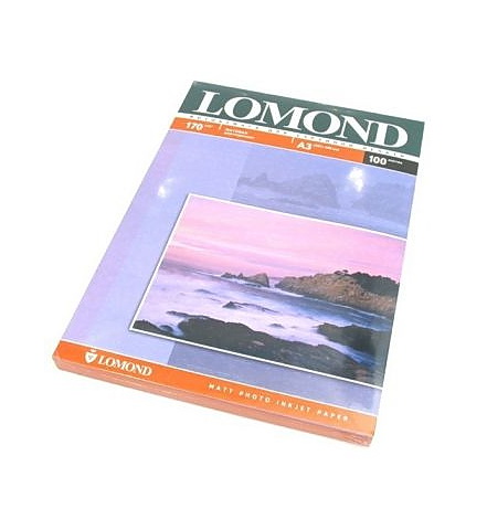 Фотобумага двусторонняя матовая/матовая А3, 170гр./м2., 100листов Lomond - фото 1