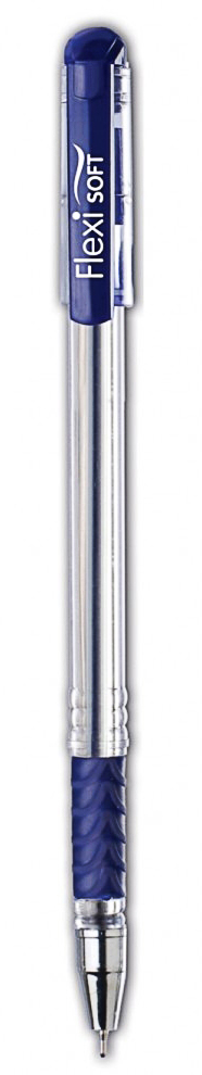 Ручка кулькова Flexi Soft, 0,7мм., масляна, корпус прозорий з гріпом, стрижень син. Penmate - фото 1