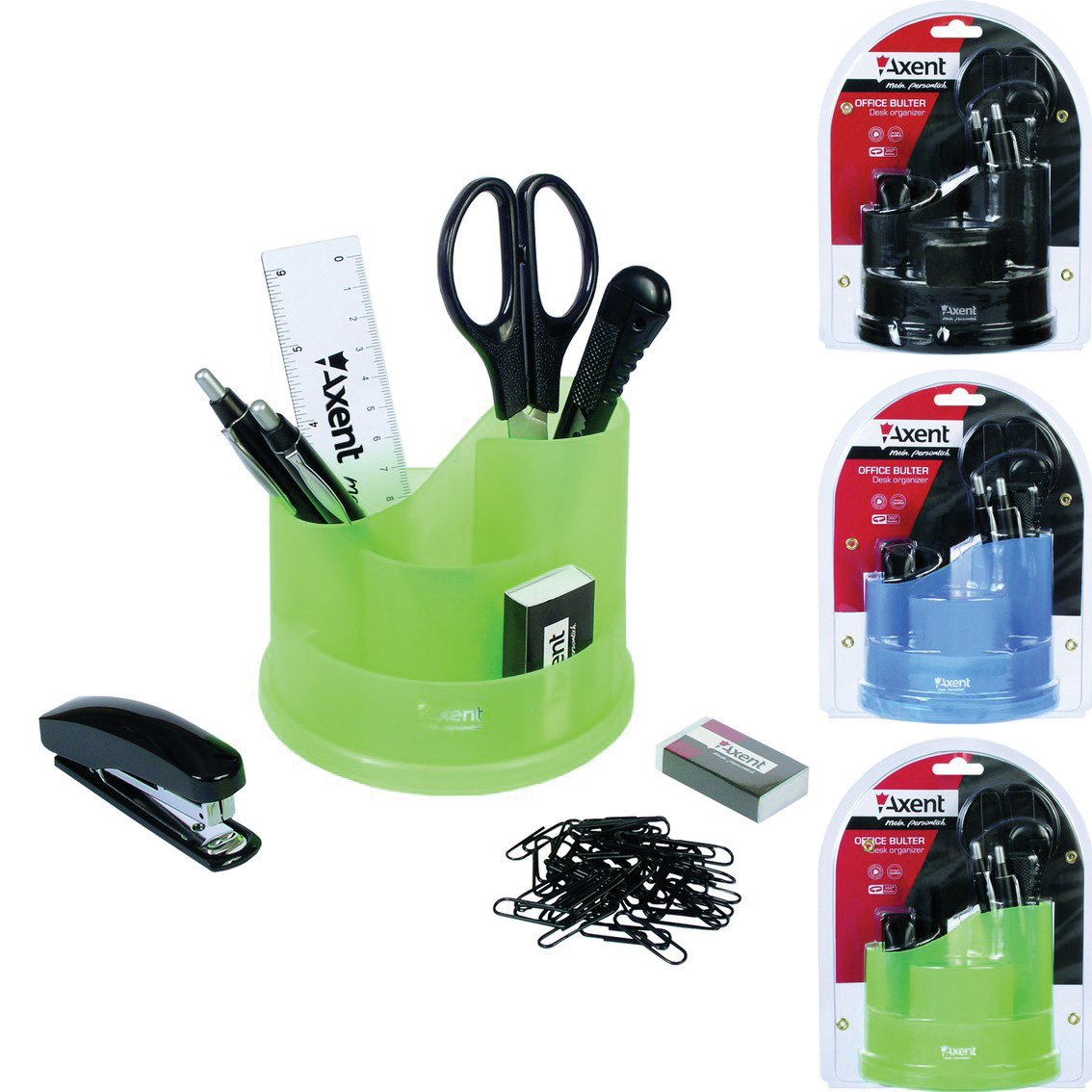 Набір настільний Welle обертовий, 9 предметів, блакит. Axent - фото 2