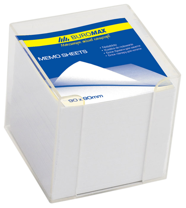 Підставка з блоком паперу 9*9*9см. ВМ.2290, прозор. BuroMax - фото 2