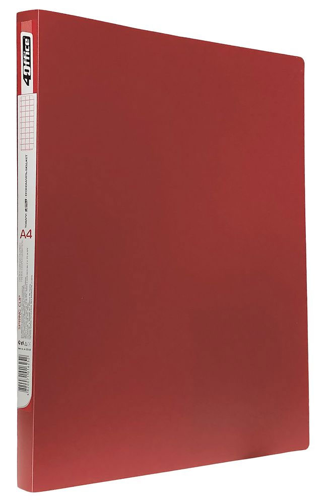 Папка со скоросшивателем и карманом, корешок 18мм., 500мкм пластик, до 150 лист., красн. 4Office - фото 5