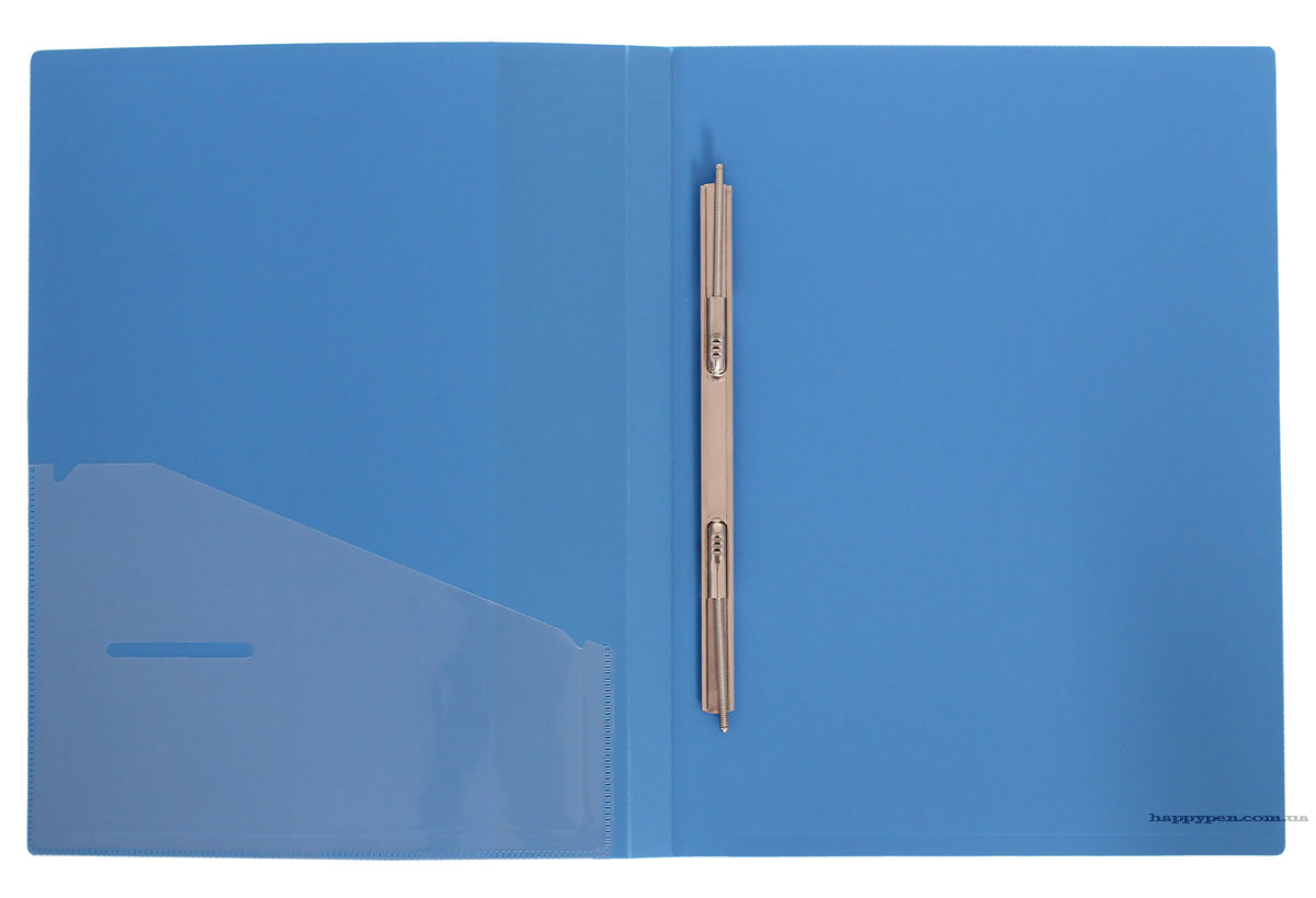 Папка зі швидкозшивачем та бічною кишенею, 20мм., пластик, син. Scholz - фото 3