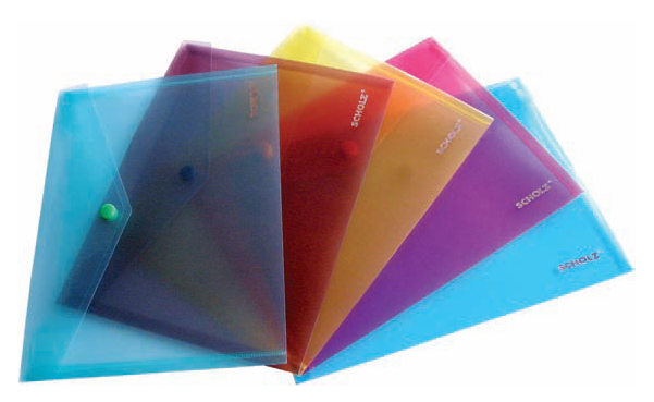 Папка-конверт на кнопці В5+ (210*285мм.), прозора, товщина 180мкм., асорті Scholz - фото 3