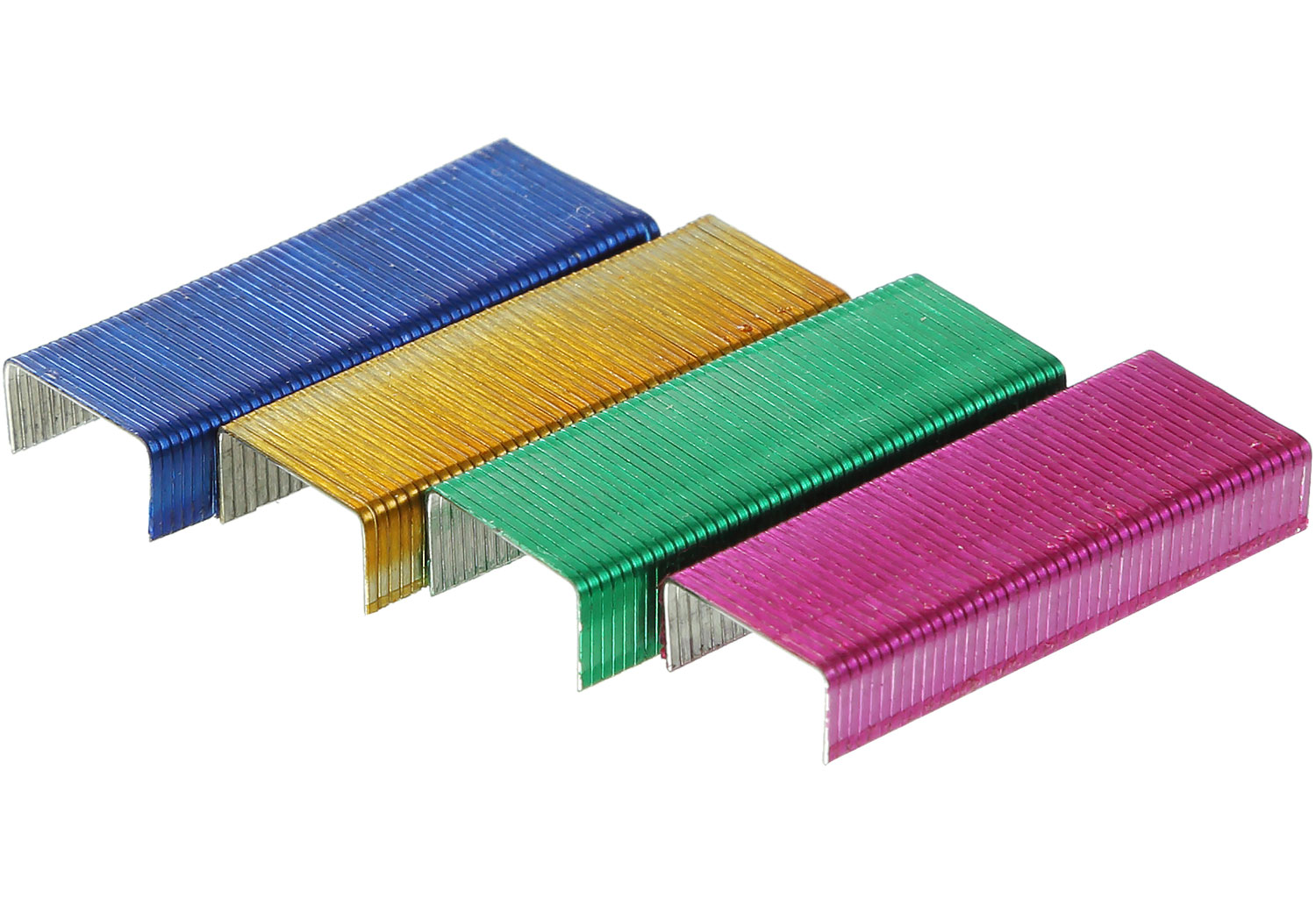 Скоби для степлера 24/6, 1000шт./уп., кольорові, асорті BuroMax - фото 2