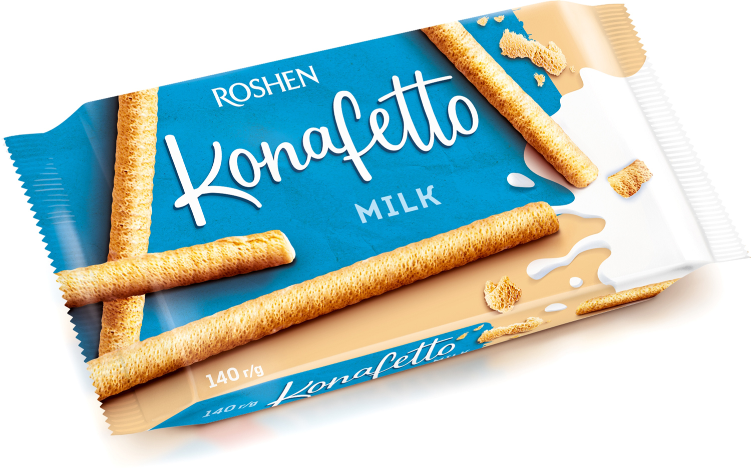 Трубочки вафельные Konafetto с молочной начинкой, 140г. Roshen - фото 2