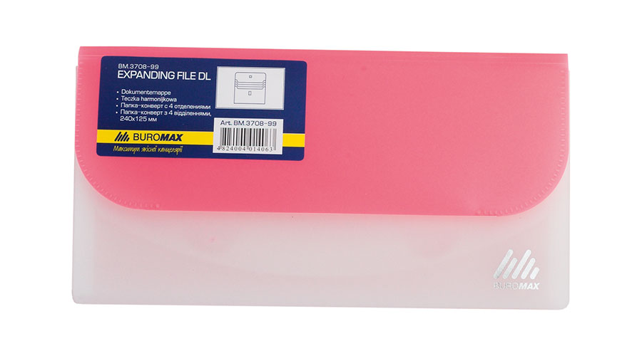 Папка-конверт на липучці Dl Travel на 4відд., полупроз., асорті BuroMax - фото 8